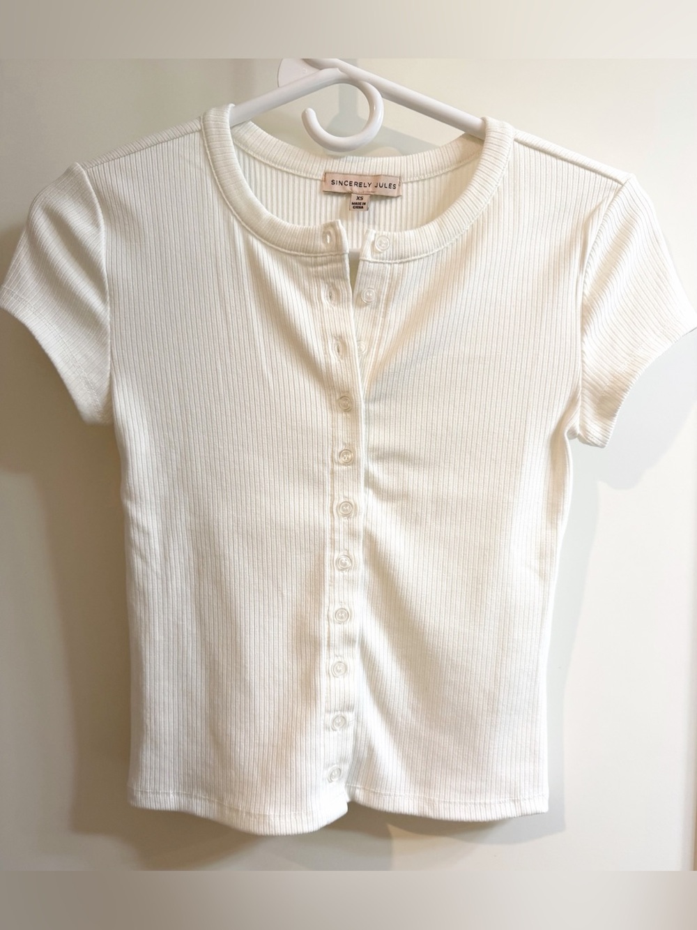 Sincerely Jules Ribbed Henley Tee